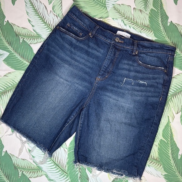 Loft Distressed Denim High Rise Shorts - Picture 1 of 9